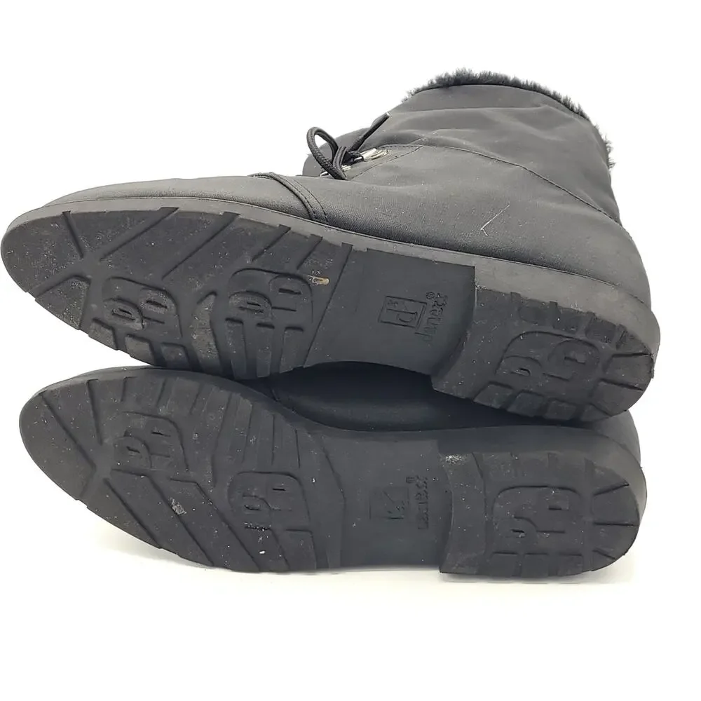 Danexx Thermolite Black Silktex Fur Lined Cozy boots women's size 10